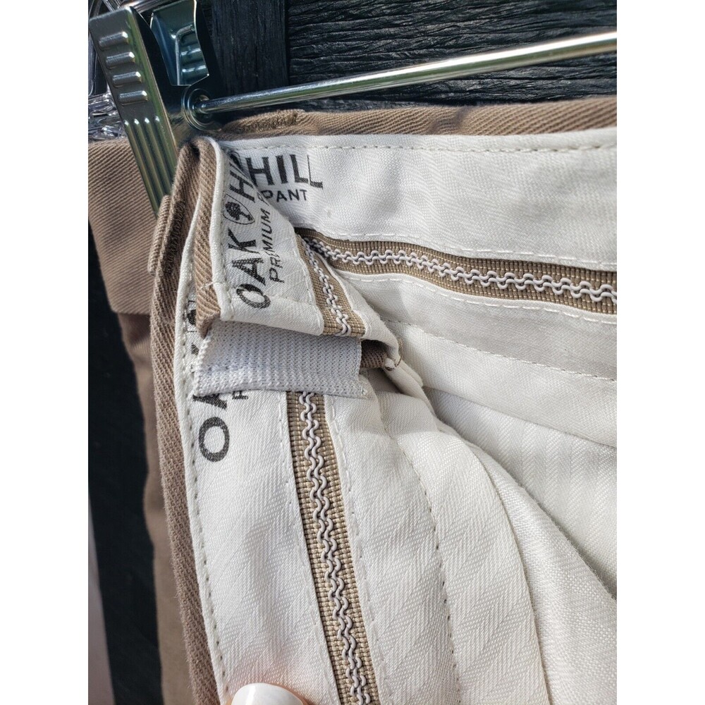 Oak Hill Premium Pants Khaki Mens Measures 52 x 25.5 Chino Flat Front Slacks - Picture 4 of 10